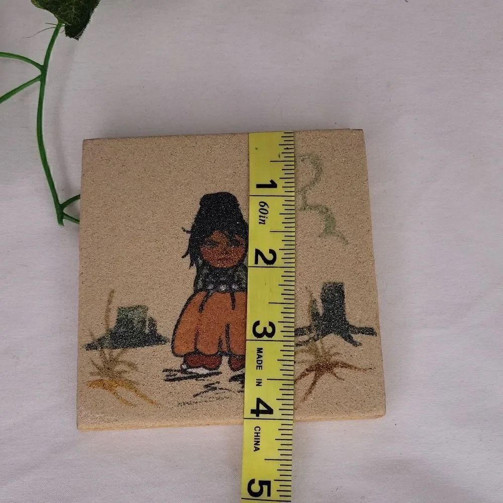Native American. Sand Pottery. Coaster Set. Authentic. Like New - Picture 10 of 11